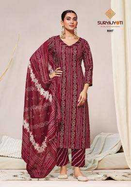 Suryajyoti bandhani lehariya vol-8 cotton kurti wholesale